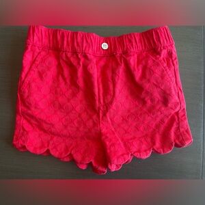 3/$30 Girls Size 2T Crown & Ivy Red Scalloped Edge Cotton Spandex Blend Shorts